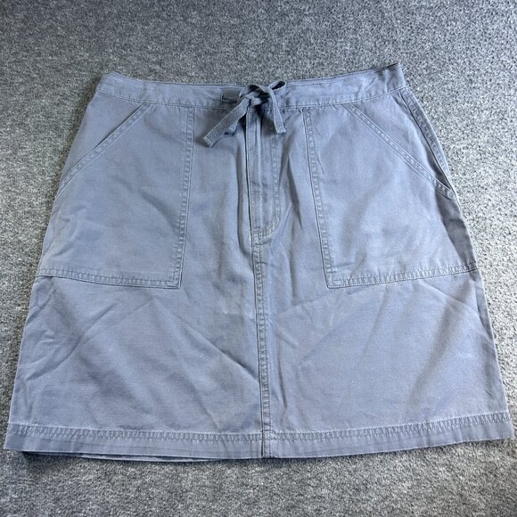 Vintage Faded Glory Blue Mini Skirt Size 10 100% Cotton Drawstring Pockets - Picture 1 of 12